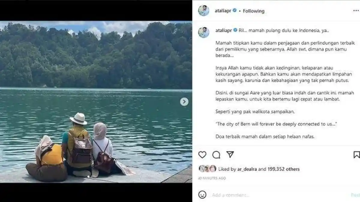 Hitungan Jam, Postingan Ikhlas Atalia Praratya Untuk Eril Direspons Jutaan Netizen