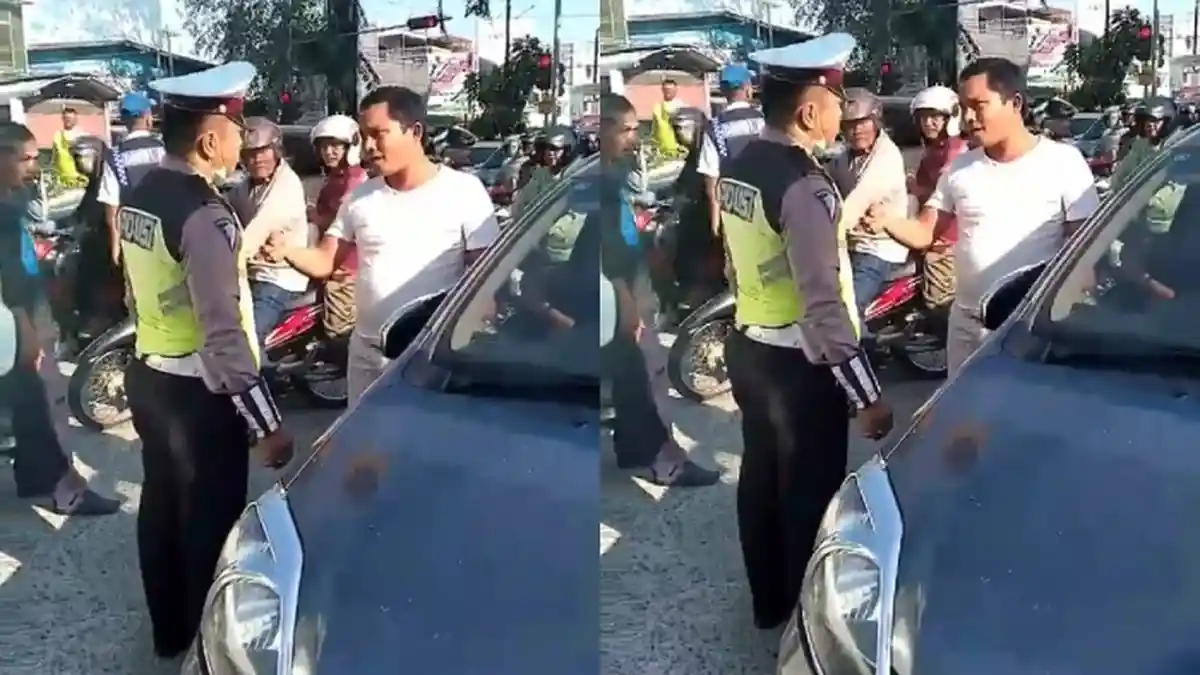 Viral, Adu Argumen Polantas dan Pengendara di Jalan Raya, Tonton Videonya