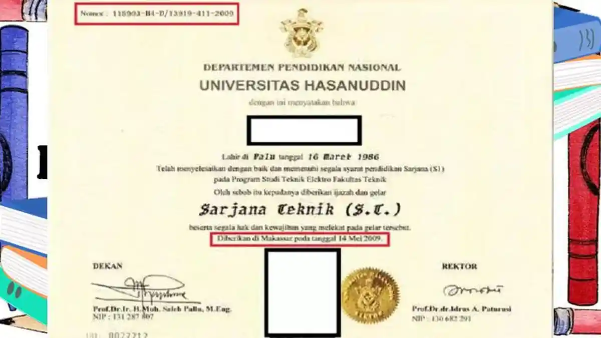 Letak Nomor Ijazah S1 dan Tanggal Ijazah Untuk Perguruan Tinggi