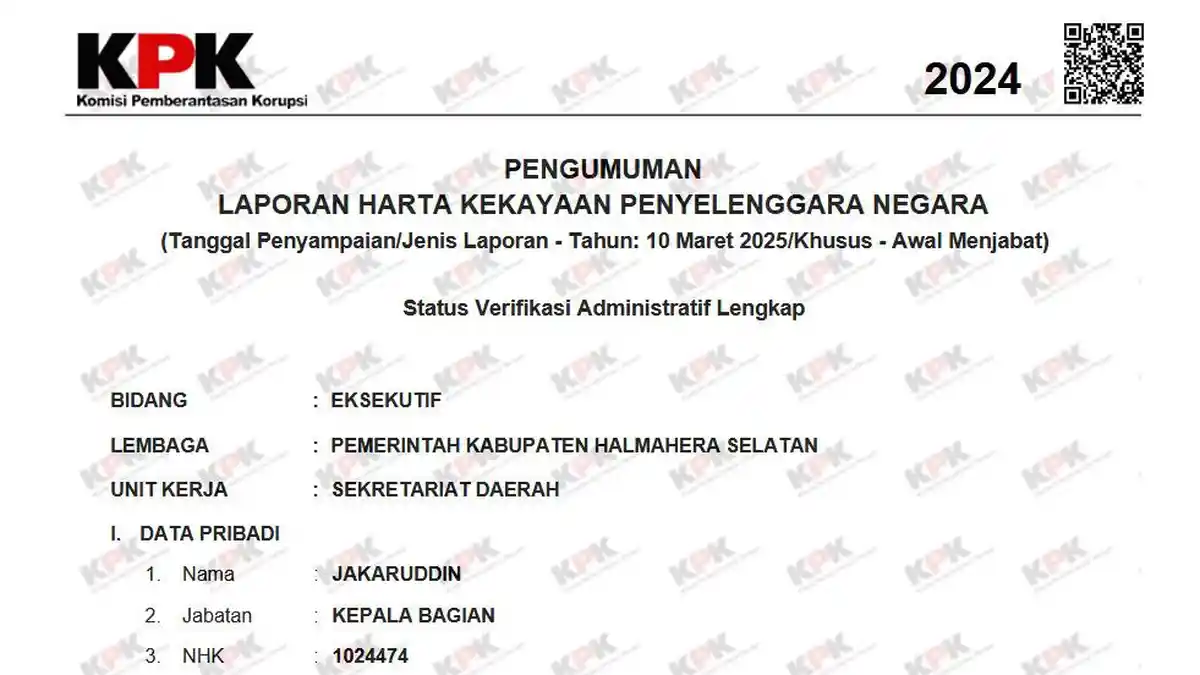 Total Harta Rp2,26 Miliar, Ini Rincian Kekayaan Kepala BPBD Halmahera Selatan Jakaruddin