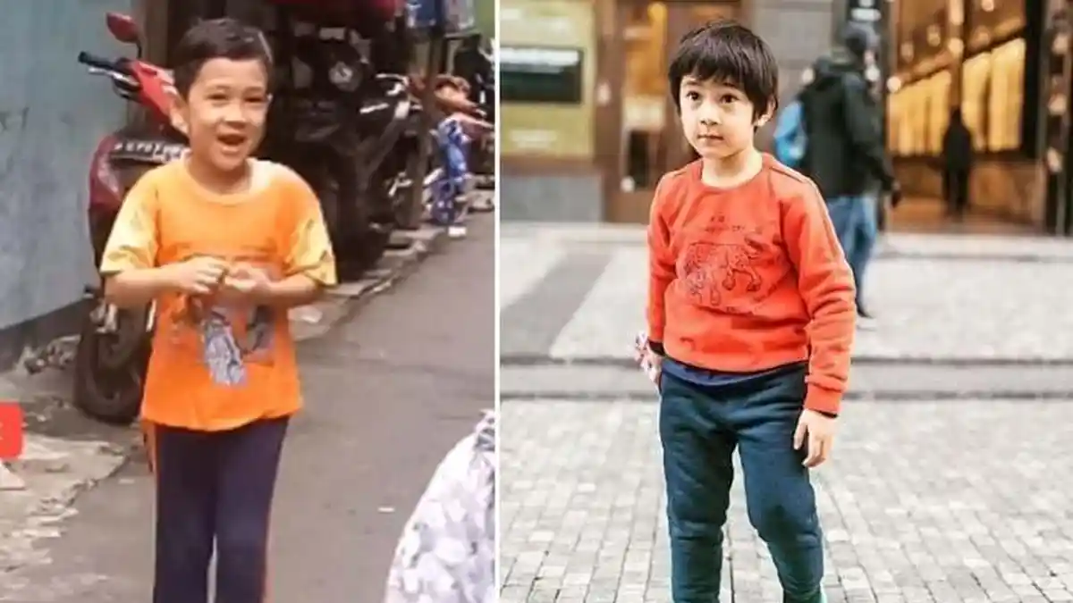 Sama Tapi Beda Orangtua, Anak Kecil Mirip Rafathar Main di Gang Sempit, Fans : Mirip Banget !