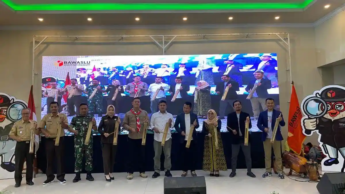 Bawaslu Indramayu Launching Pengawasan Pemilihan Serentak dan Kampung Pengawasan Partisipatif 2024