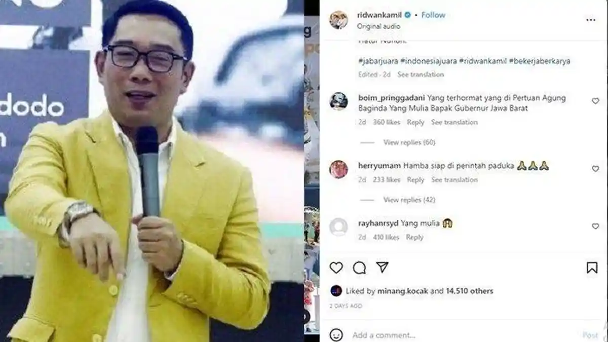 RESPONS Ridwan Kamil Dipanggil Baginda, Yang Mulia hingga Paduka oleh Netizen, Singgung Adab