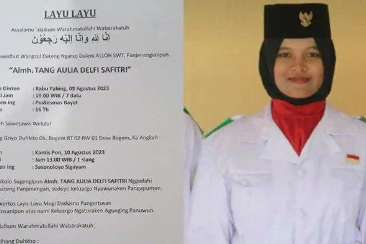 Makan Mi Ayam Setelah Latihan Paskibraka, Siswi SMK Asal Klaten Meninggal, Keluhkan Pusing