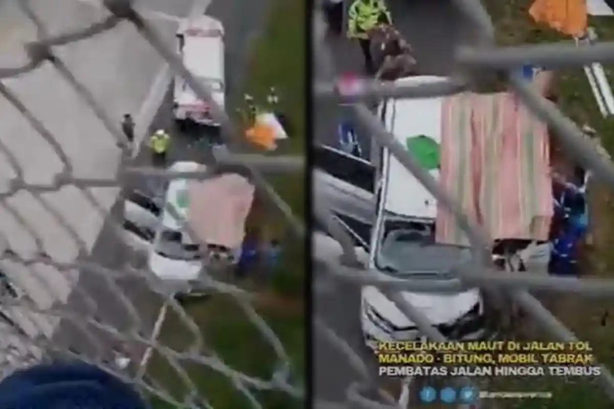 BREAKING NEWS: Kecelakaan Maut Mobil Tabrak Pembatas Tol Manado-Bitung, Calon Pengantin Wanita Tewas