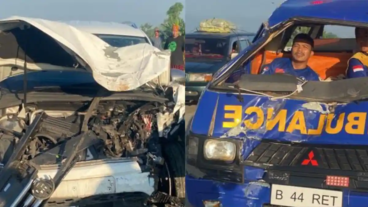 Kecelakaan Ambulans Pengangkut Jenazah Vs Mobil VW di Tol Paspro, Jenazah Sampai Terlempar Keluar
