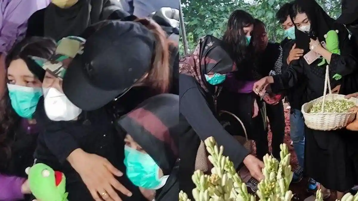 Tangis D Hadiri Pemakaman 4 Anaknya yang Dihabisi Suami, Ungkap Satu Pesan Menyentuh Ini