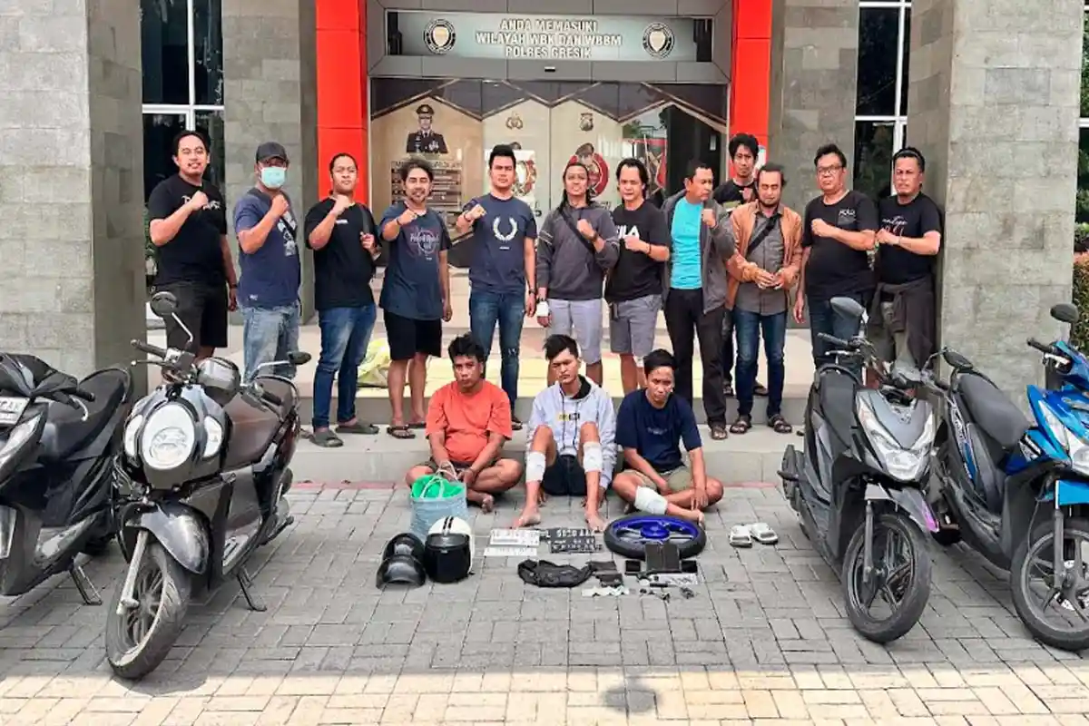 Gercep Tim Macan Giri Polres Gresik Tembak HIngga Bekuk Penadah Curanmor di Gresik Kota Baru