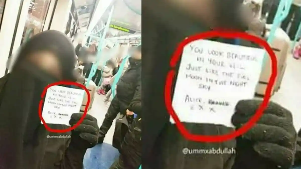 Wanita Bercadar Gelisah Ditatapi Orang Asing, Tiba-tiba Diberi Kertas yang Isinya Mengejutkan