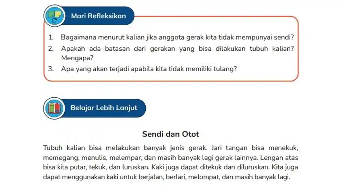Kunci Jawaban IPAS Kelas 6 Halaman 6 Kurikulum Merdeka: Sendi dan Tulang