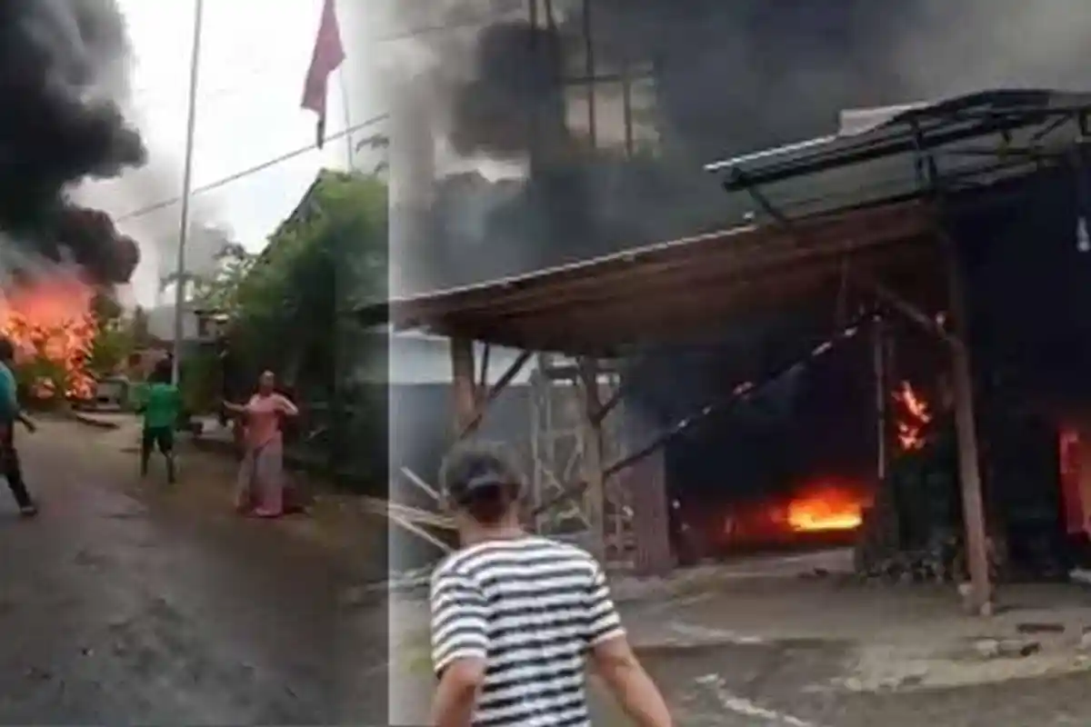 Danramil Selamatkan Warga dari Ledakan di POM Bensin Sampai Alami Luka Bakar