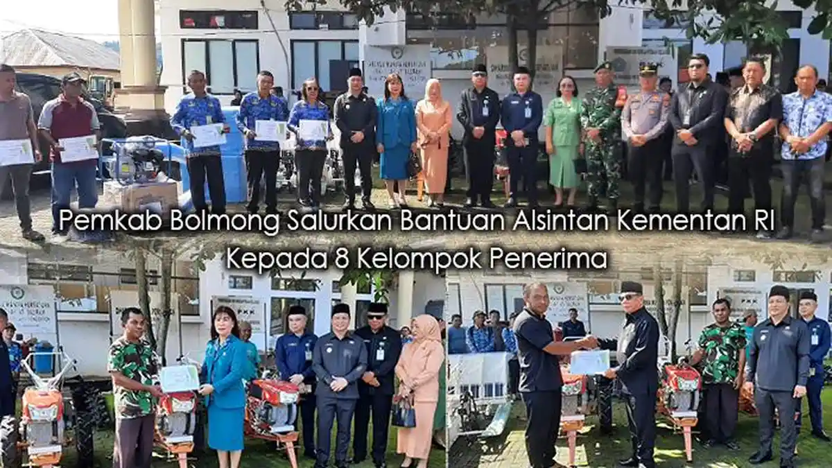 Pemkab Bolmong Salurkan Bantuan Alsintan dari Kementan RI, Traktor, Pompa Air dan Rice Transplanter