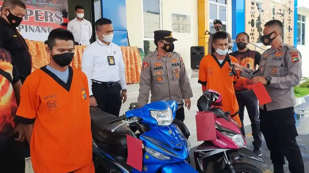 Dua Residivis Jalan Kaki Keliling Pangkalpinang Cari Sepeda Motor yang Bisa Dicuri