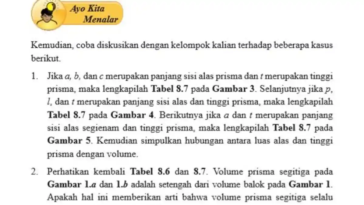 Kunci Jawaban Matematika Kelas 8 Halaman 175 Semester 2, Ayo Kita Menalar