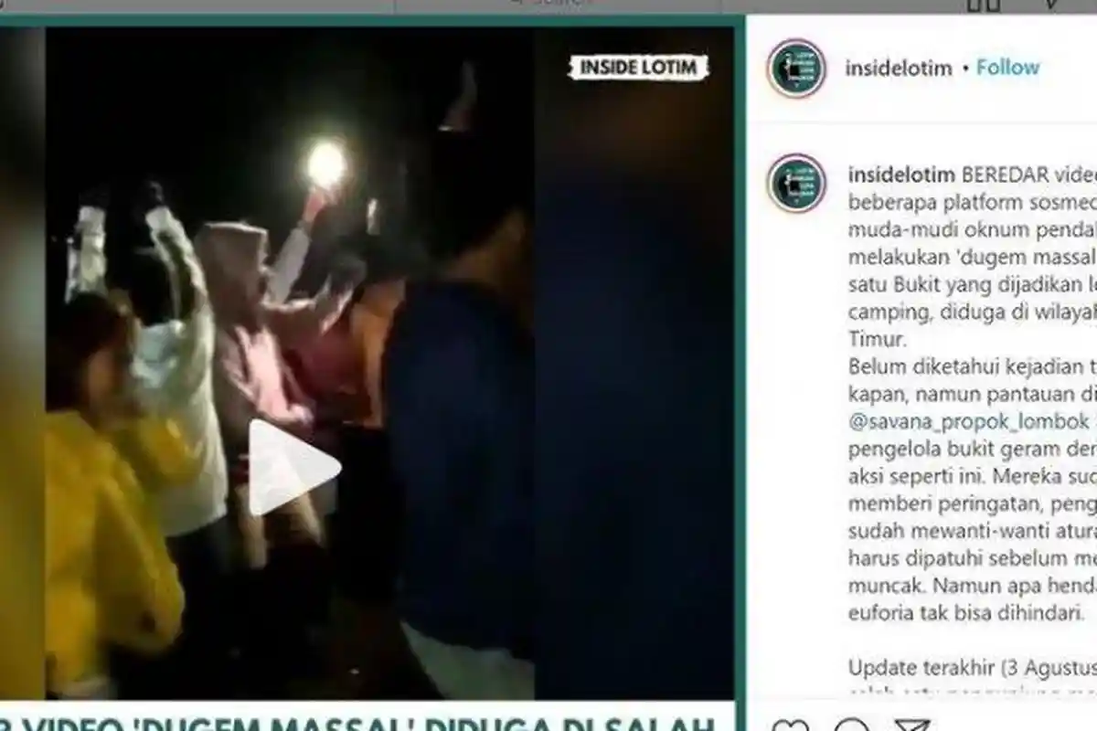 Muda-mudi  Pendaki Gunung Ini Dugem di Lokasi Perkemahan, Riuh Joget Ria Bak Diskotik, Simak INFO