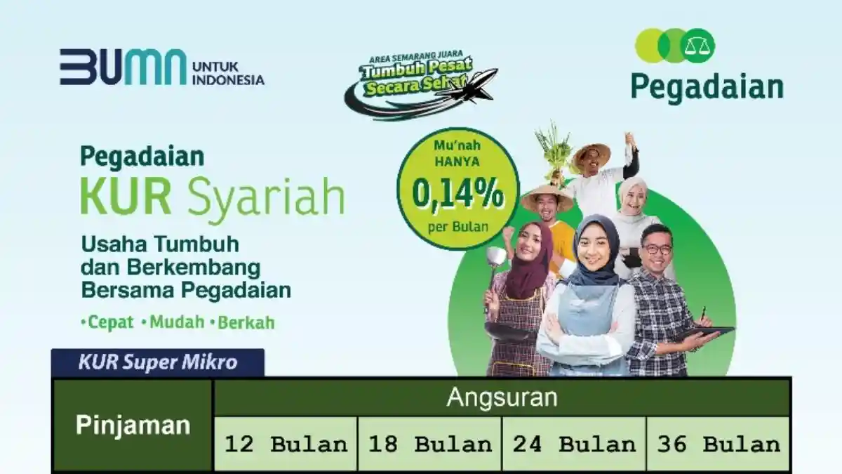Brosur Angsuran KUR Syariah Pegadaian, Biaya Hanya 0,14 Persen Perbulan, Pinjam Maksimal Rp 10 Juta