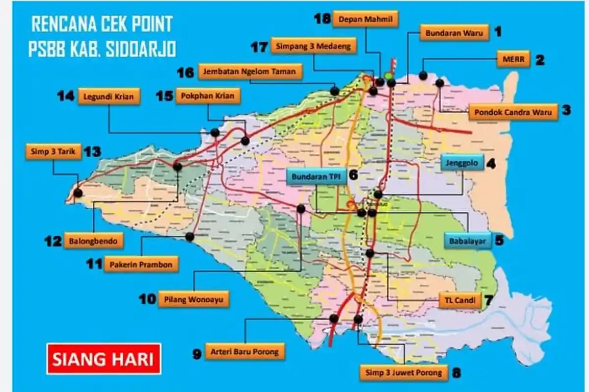 Jam Malam hingga Pembatasan Penumpang Kendaraan Diberlakukan saat PSBB Sidoarjo