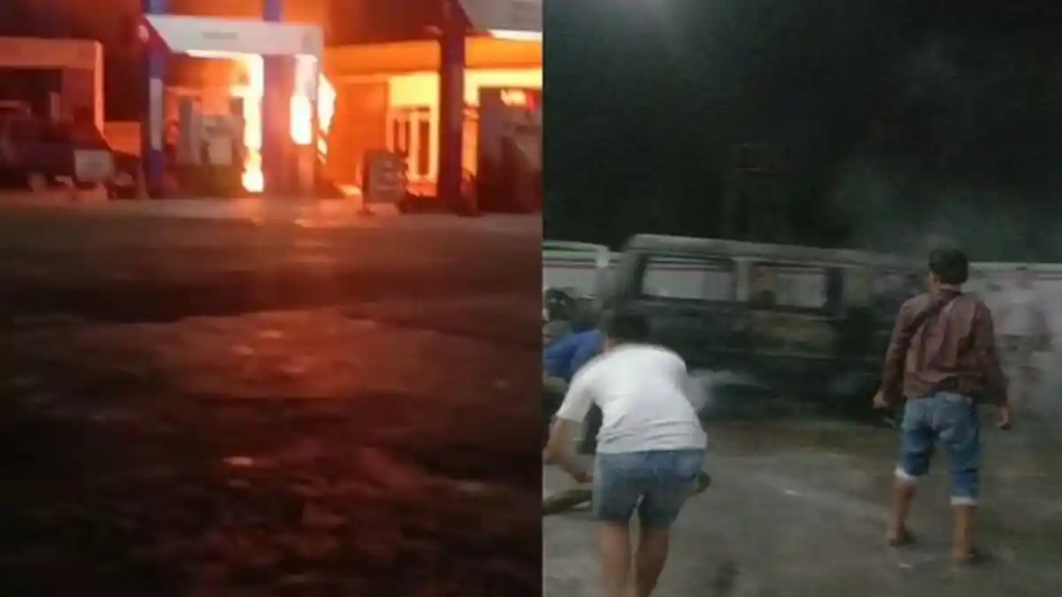 Kebakaran SPBU Talang Gunung Empat Lawang, 2 Orang  Alami Luka Bakar