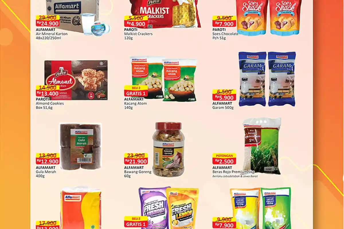 Daftar Barang yang Lagi Promo di Alfamart Hari ini Sabtu 24 Juli 2021, Banyak Diskon dan Gratis