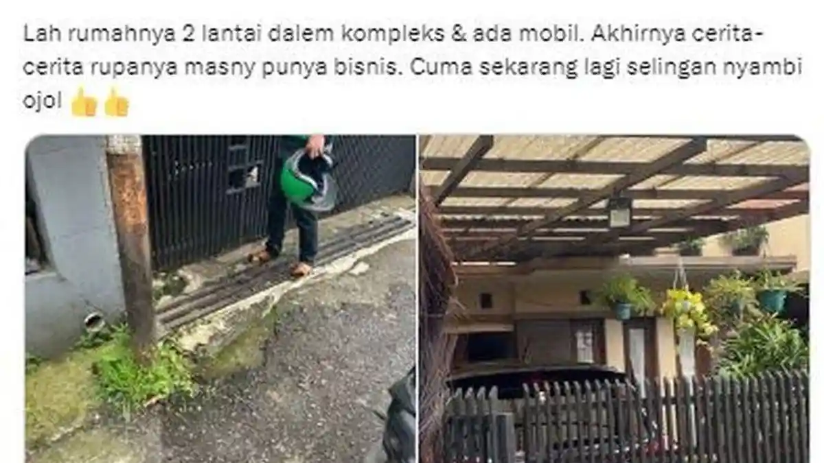 Sosok Driver Ojol Pemilik Rumah Mewah 2 Lantai dan Mobil, Pekerjaan Asli Terungkap