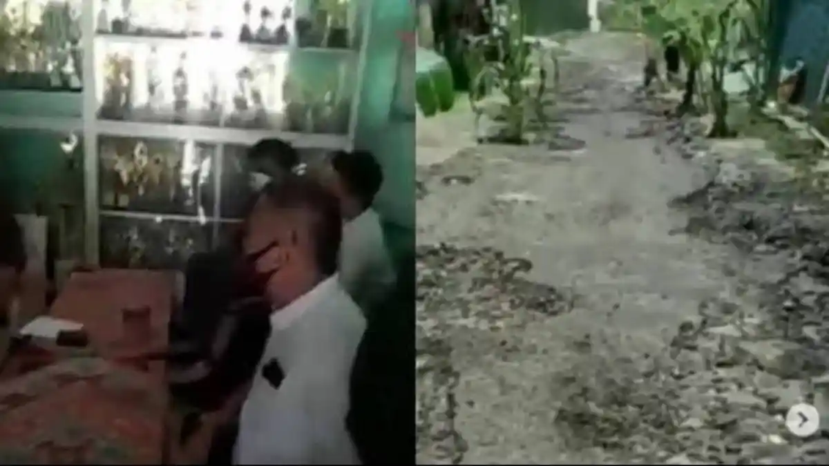 Viral Video Guru Diamuk Perangkat Desa Gara-gara Posting Jalan Rusak, Digeruduk ke Sekolah