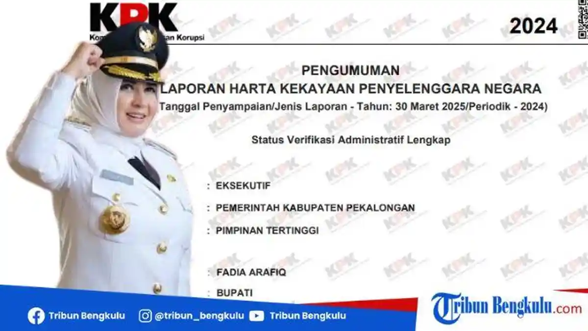 Rekam Jejak-Harta Fadia A Rafiq Bupati Pekalongan di OTT KPK, Dulu ...