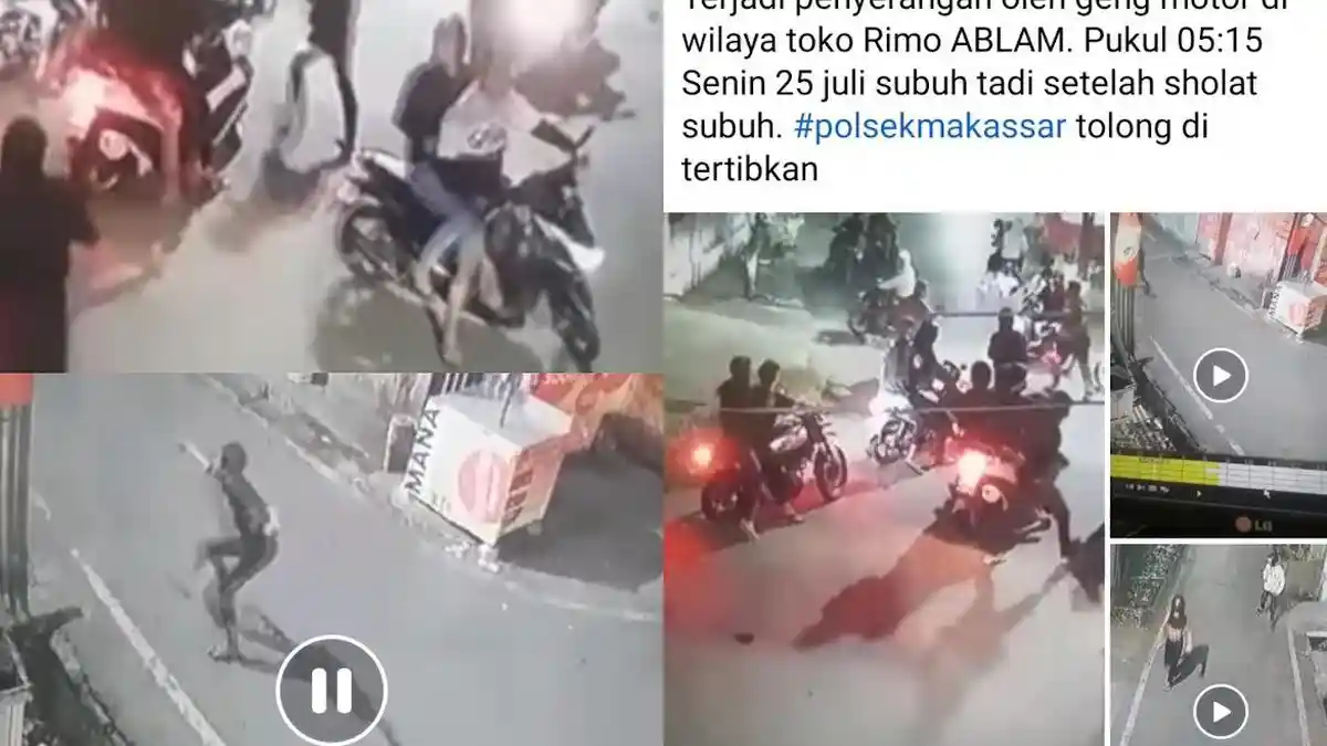Waspada! Geng Motor Marak lagi di Makassar, Serang Pemukiman Warga di Waktu Subuh