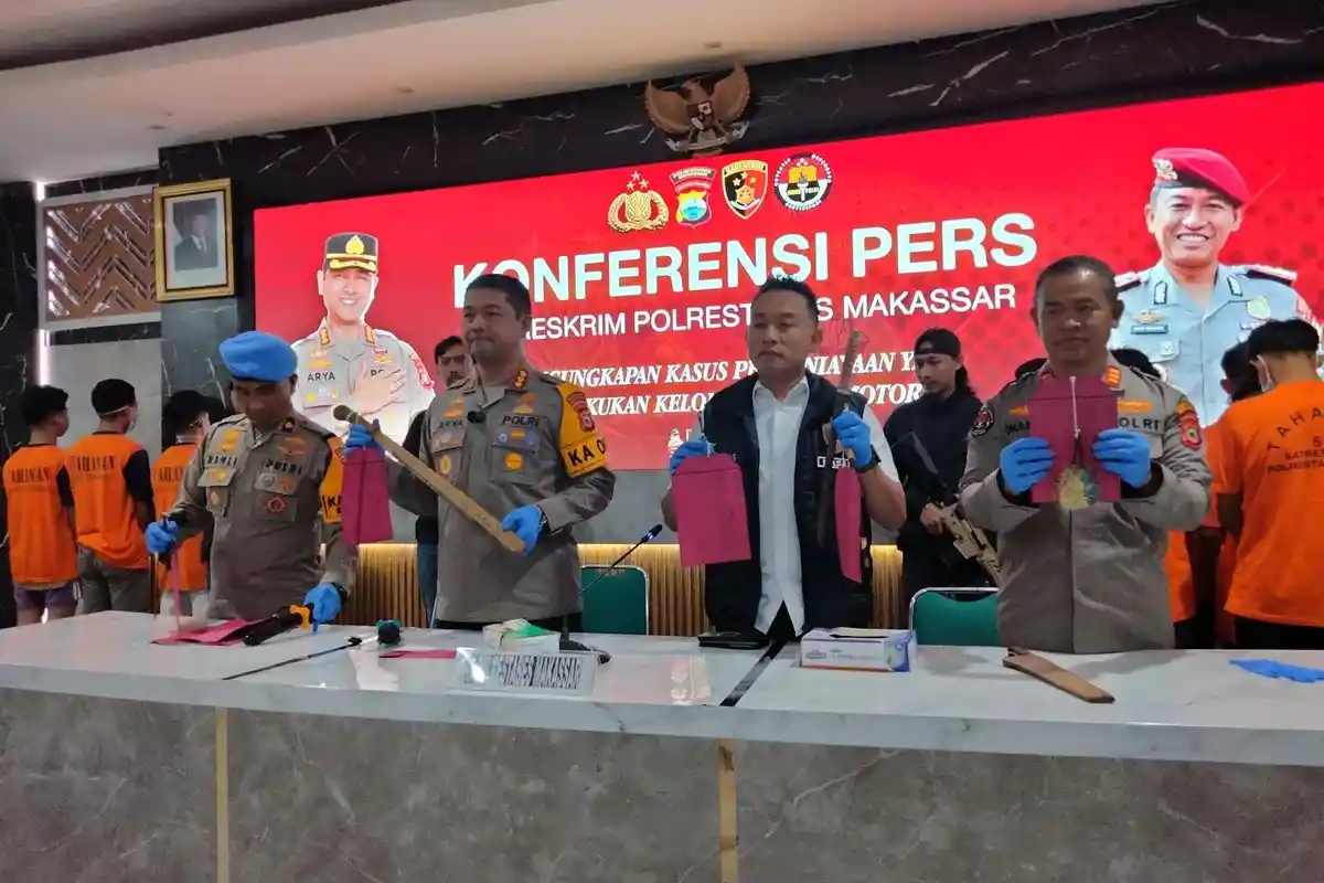 23 Anggota Geng Motor Makassar Ditangkap Usai Bacok dan Busur Pemotor di Tiga Kecamatan