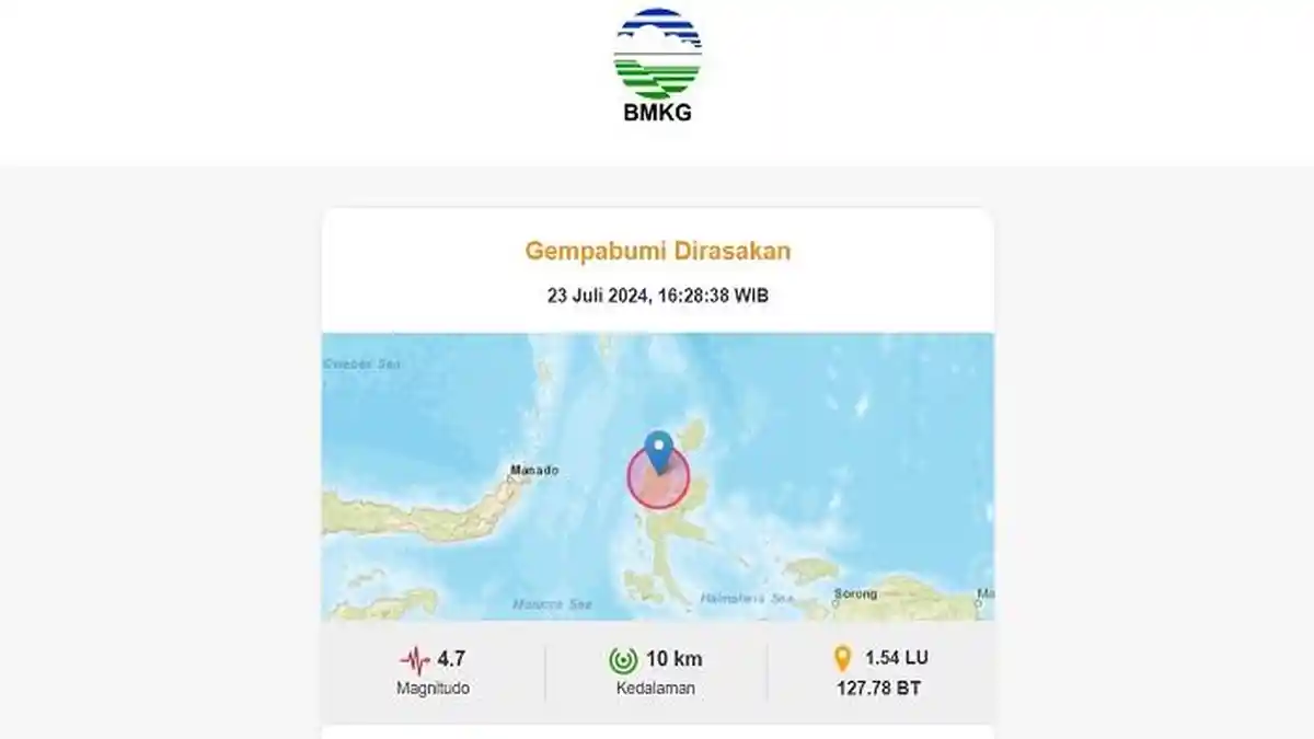 Gempa M 4,7 yang Guncang Halmahera Utara Sore Ini Terasa hingga Tobelo
