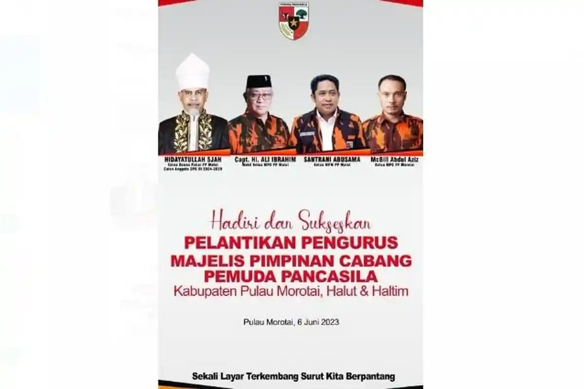 3 Tokoh Besar MPW Pemuda Pancasila Maluku Utara Bakal Hadiri Pelantikan Pengurus MPC Morotai