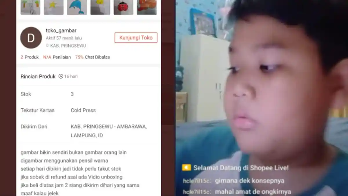 BOCAH Kelas 4 SD Jualan Online Gambar Karya Sendiri, Patok Harga Rp 2 Ribu, Gercep Ditanya Pembeli