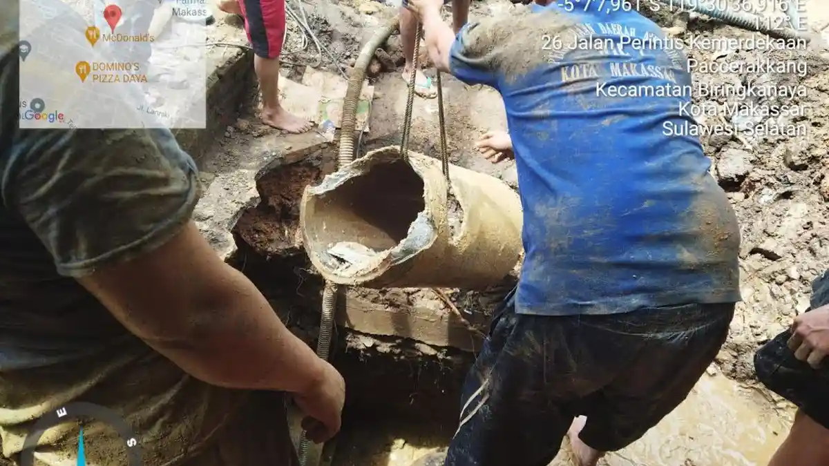 Perbaiki Pipa Bocor, Suplai Air di Tamalanrea, Perintis Kemerdekaan dan Urip Sumoharjo Berkurang