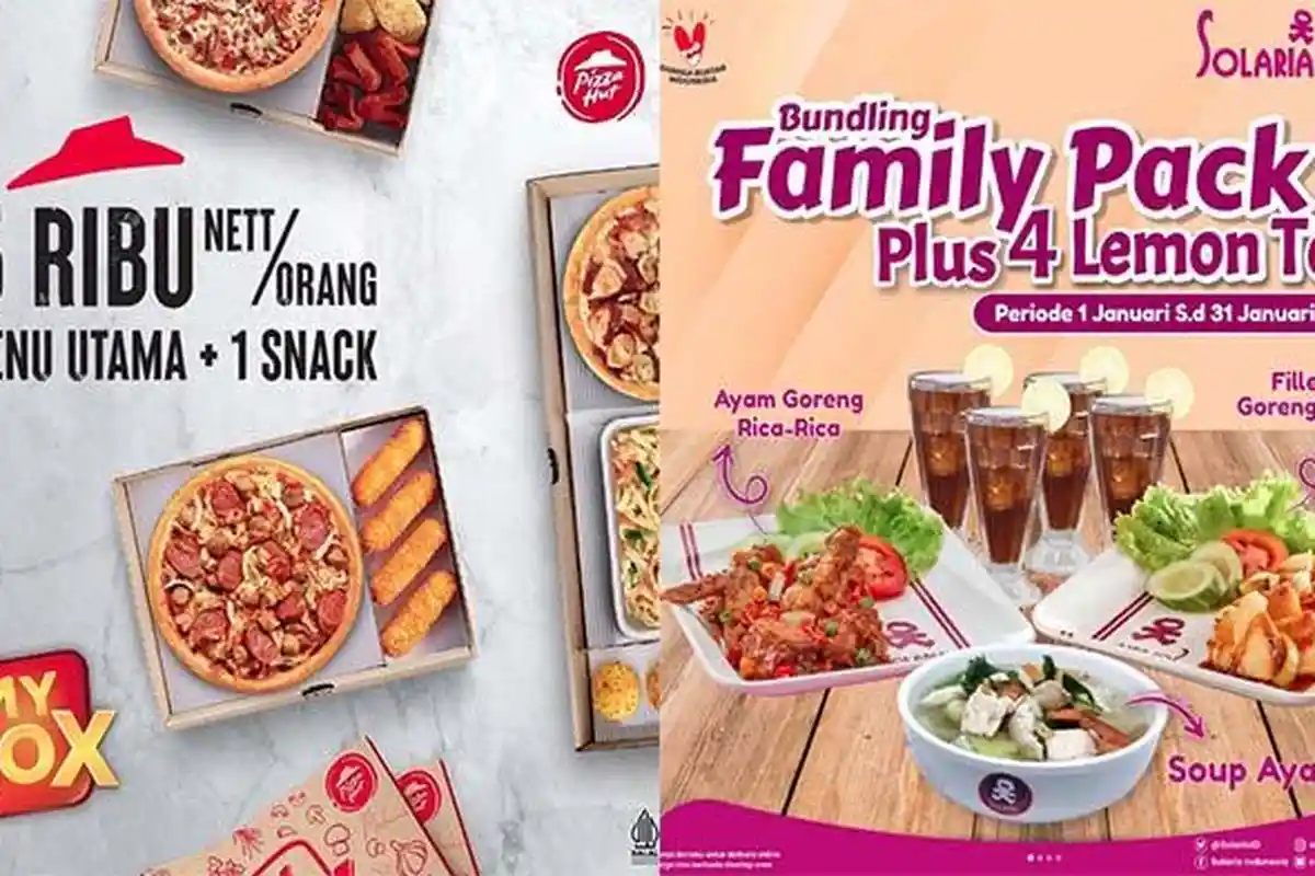 Promo Makanan di Restoran 5 Januari 2023, Nikmati Pizza Hut KFC McD Hokben Solaria Burger King A&W