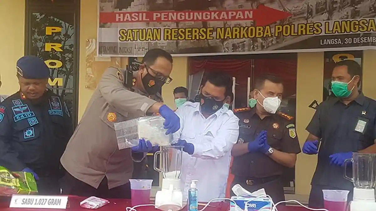 Lima Pesan Kapolres Langsa Saat Musnahkan Barang Bukti Narkoba