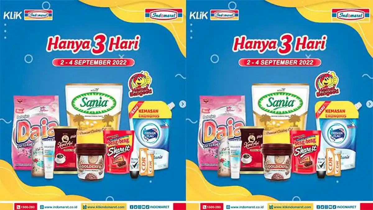 Promo Indomaret 2 September 2022, Hemat Beras Rp 51.900 - 56.900 & Snack Biskuit Beli 2 Gratis 1