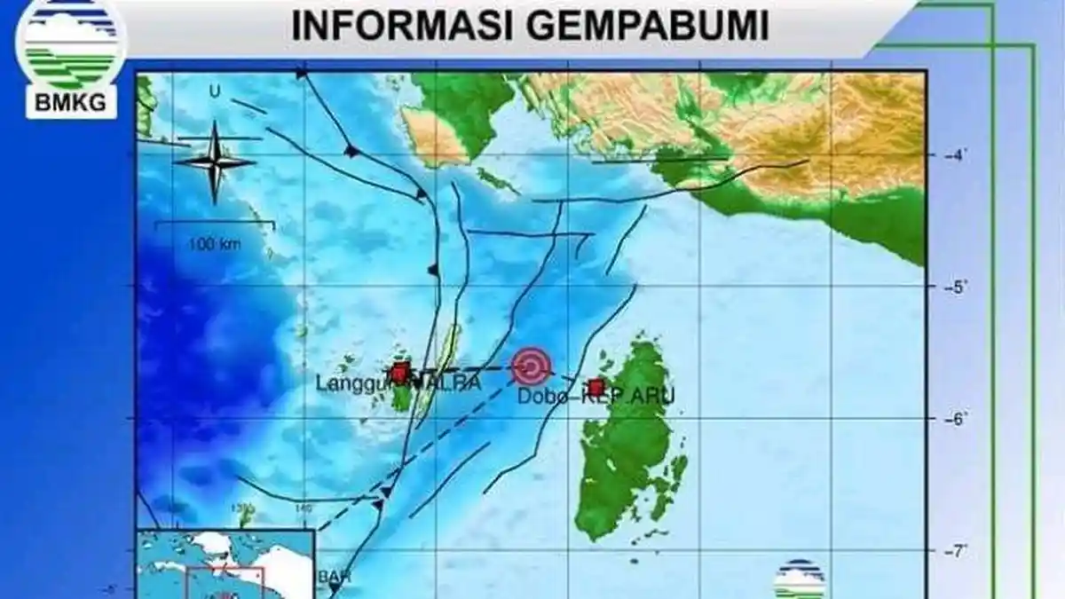 Kepulauan Aru Diguncang Dua Kali Gempa Tadi Malam, Belum Ada Laporan Dampak Kerusakan