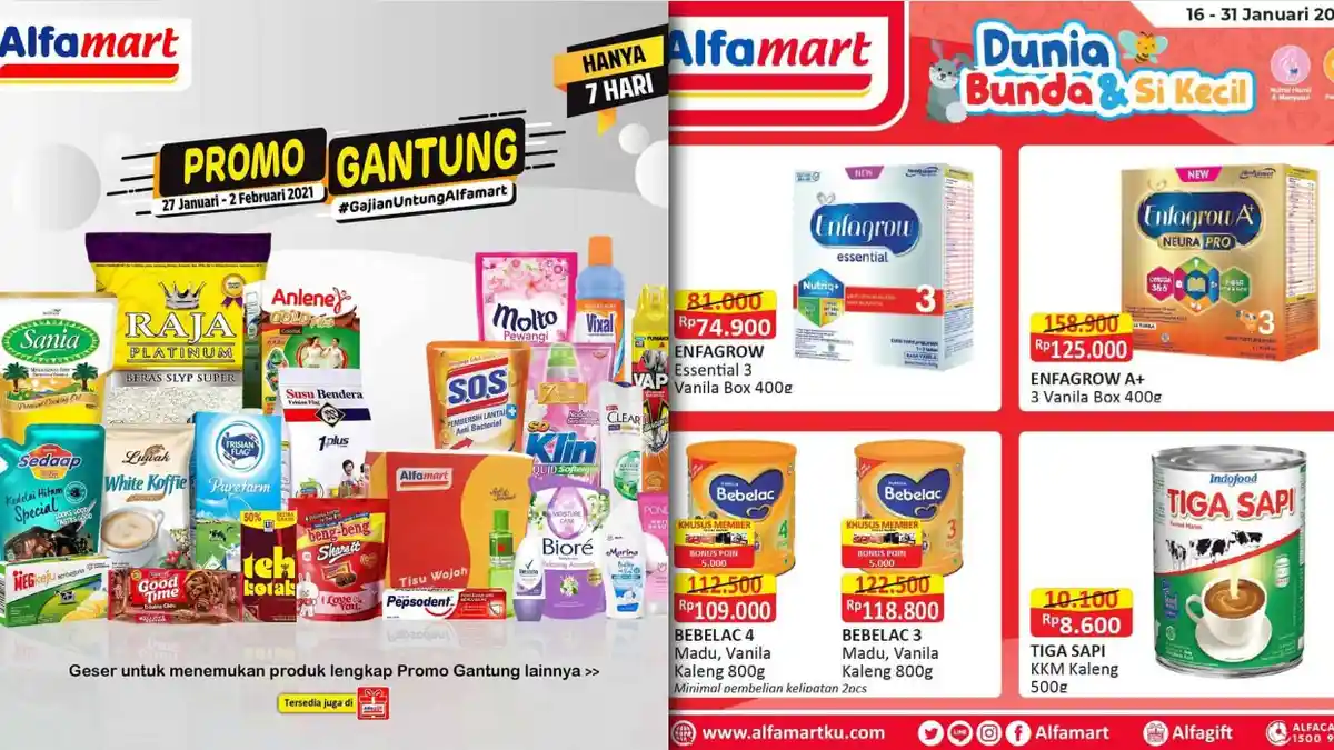 Promo Alfamart Hari Ini 30 Januari 2021, Diskon Beras Susu Minyak Goreng Detergen Pencuci Piring DLL