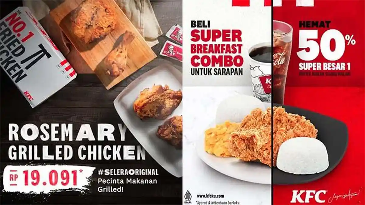 Promo Makanan KFC 20 September 2022, Diskon 50 % Super Besar & Rosemary Grilled Chicken 19 Ribuan