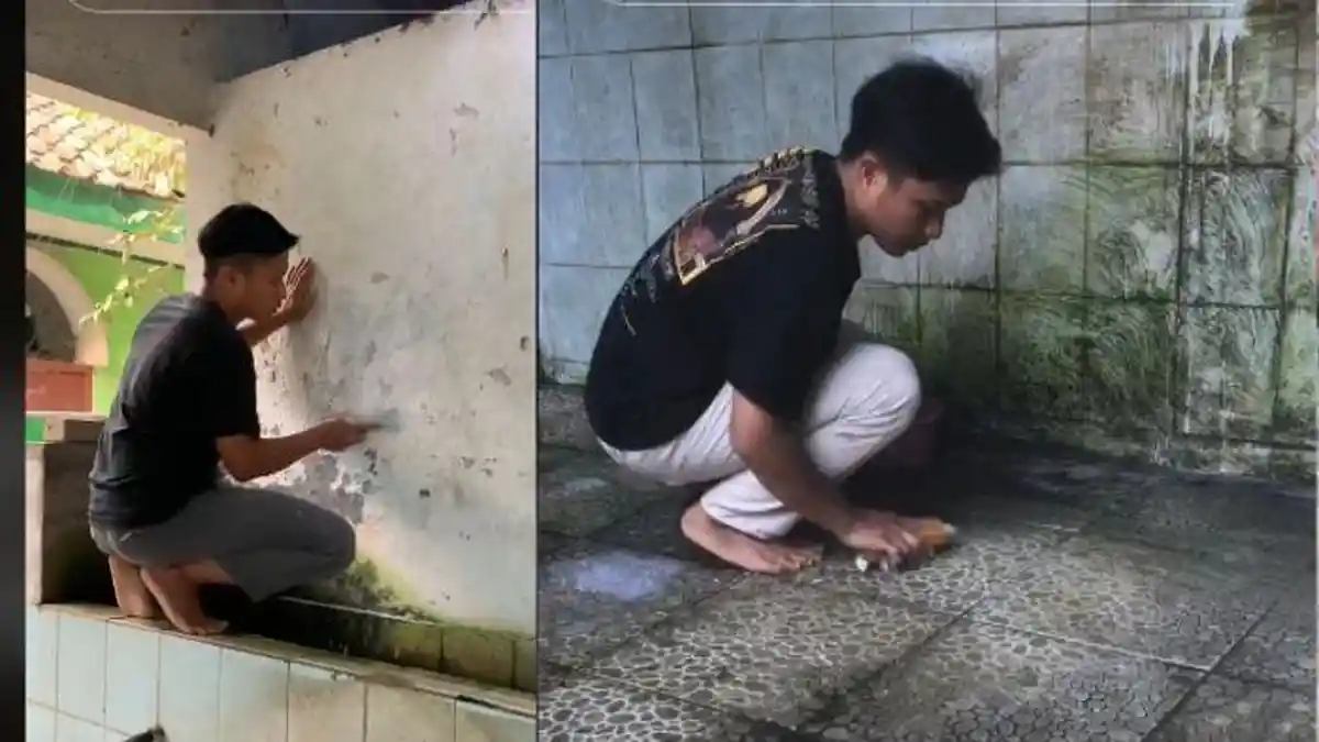 Viral Kisah Cecep Pemuda Sukabumi Keliling Desa Bersihkan Tempat Wudhu Masjid, Pakai Dana Pribadi