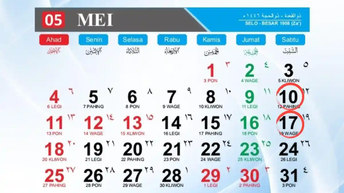 Kalender Mei 2025: Perayaan Hari Buku Nasional, Hari Lupus Sedunia, dan Tanggal Penting Lainnya!