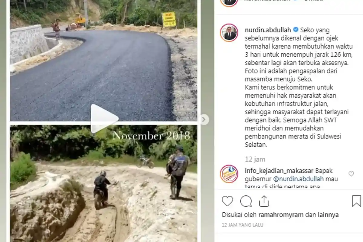 Jalan Menuju Kecamatan Seko di Pegunungan Luwu Utara Mulai Diaspal