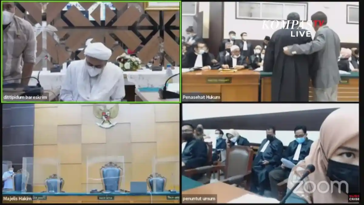 BREAKING NEWS: Suara Bermasalah, Hakim Batalkan Sidang Perdana Habib Rizieq Shihab