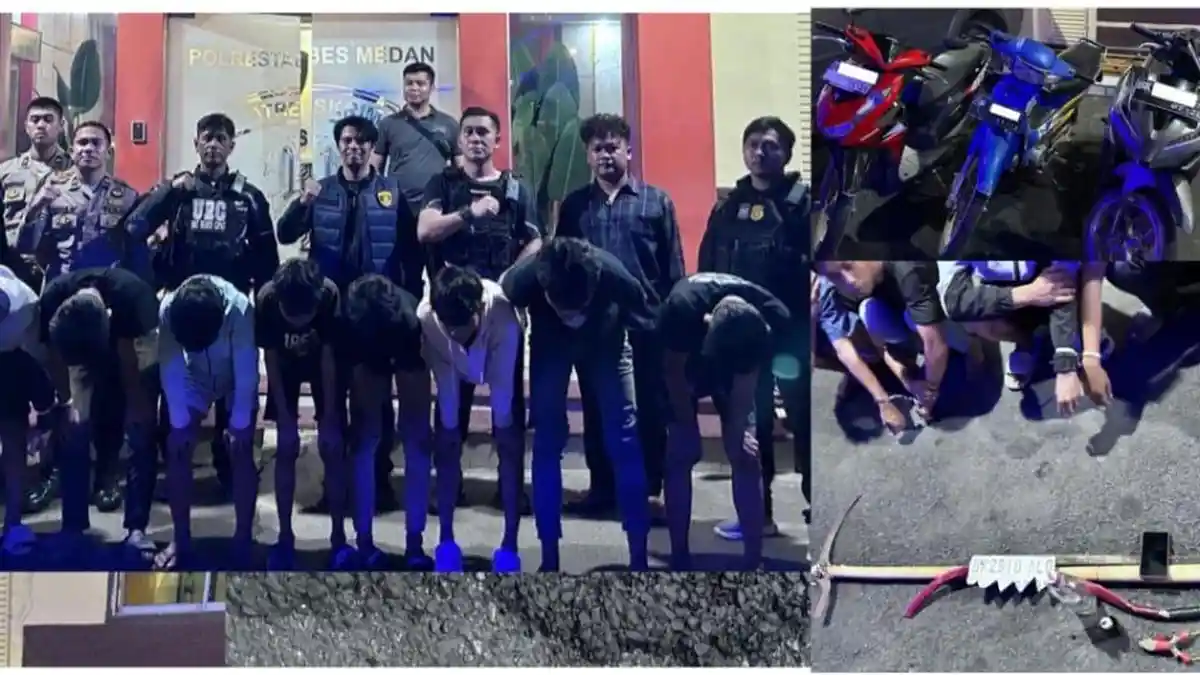 Tim Patroli Presisi Sat Samapta Polrestabes Medan Tangkap 10 Terduga Pelaku Tawuran di Bromo Ujung