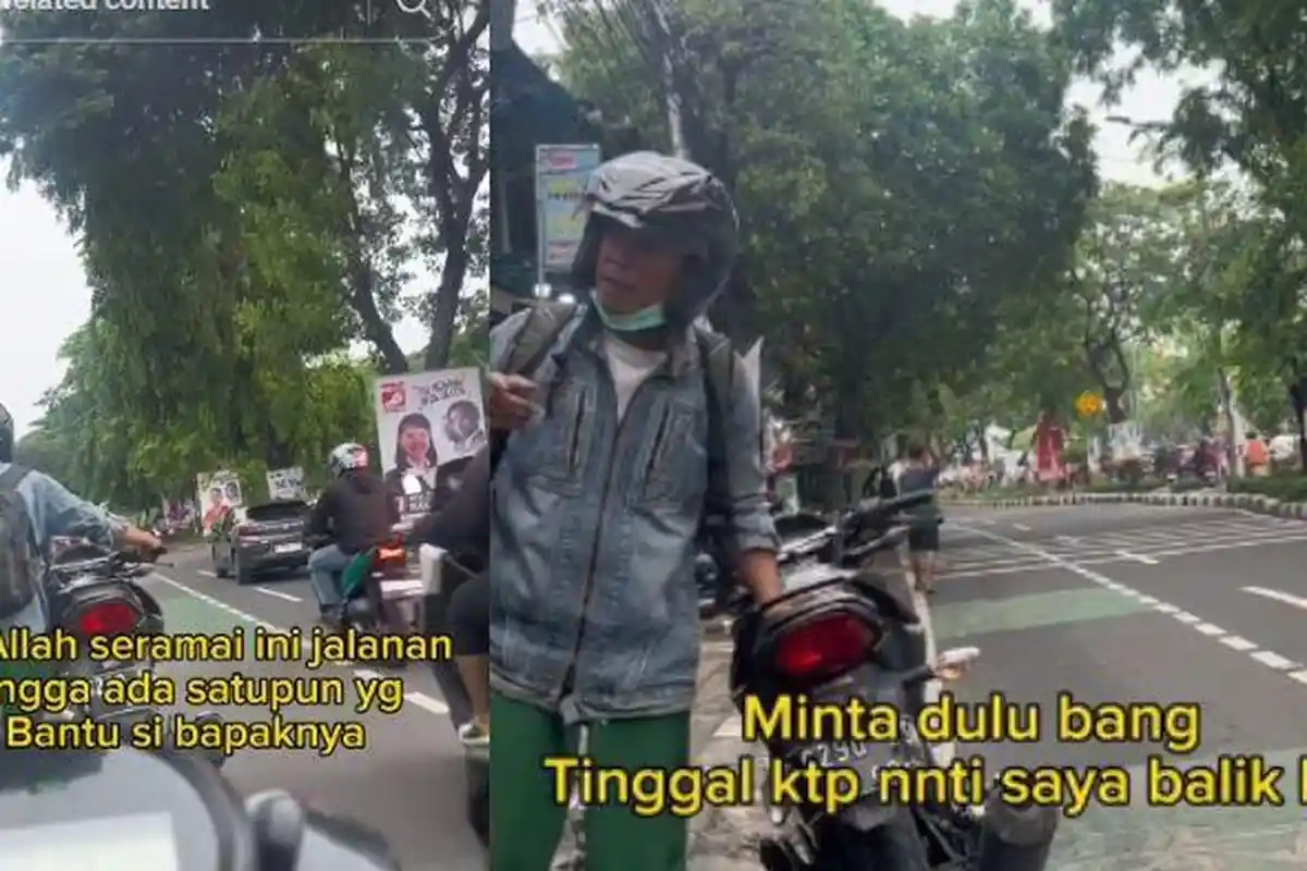 Viral Ayah Kehabisan Bensin saat Jemput Anak & Tak Ada Uang, Minta Tukar KTP, Ojol: Tahan Tangis