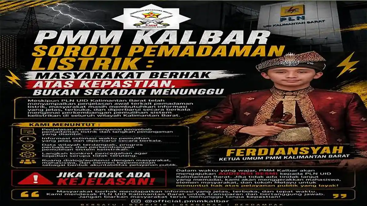PMM Kalbar Soroti Pemadaman Listrik: Masyarakat Berhak atas Kepastian, Bukan Sekadar Menunggu - Tribunpontianak.co.id