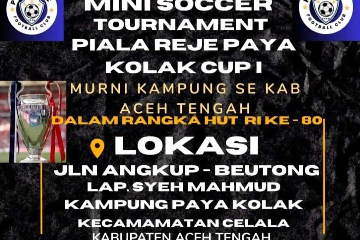 Turnamen Mini Soccer Se-Aceh Tengah 2025 Segera Digelar, Berikut Jadwalnya