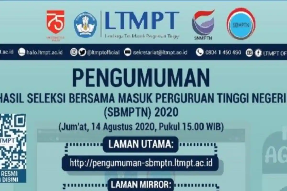 RESMI! 167.653 Orang Lolos SBMPTN 2020, Cek Nama-nama di 13 LINK Resmi Berikut!