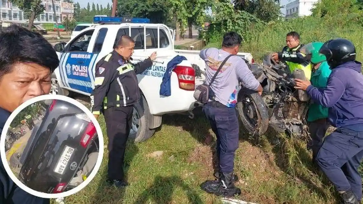 Kronologi Kecelakaan Lalulintas di Soekarno Hatta Palembang, Innova Terbalik dan Honda Beat Hancur