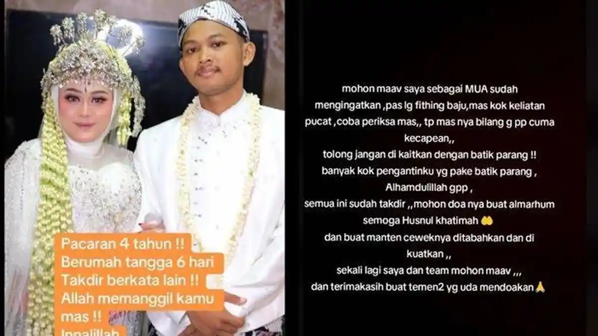 Ramai Dikaitkan dengan Pakaian Pengantinnya, Penyebab Meninggal Valentino Febrian Dikuak MUA