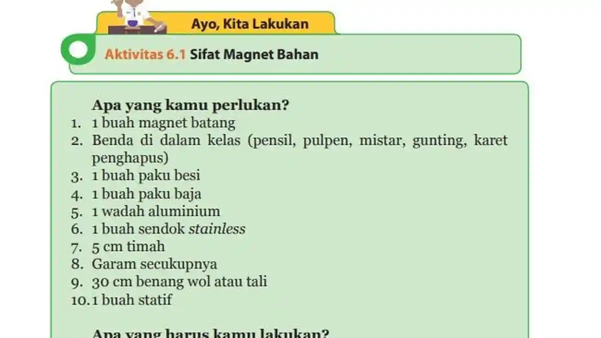 Kunci Jawaban IPA Kelas 9 Halaman 10 11 Semester 2: Mengetahui Sifat Magnet